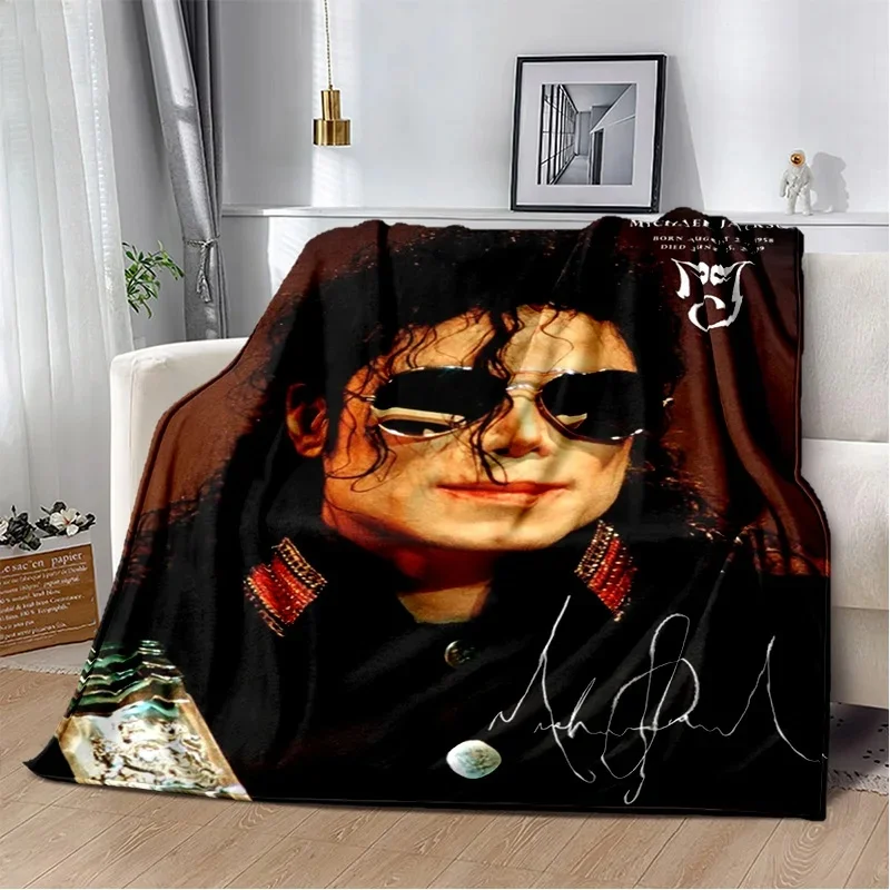 Michael Jackson Retro-Druck, hochauflösende Decke, weiche Wurfdecke für Zuhause, Schlafzimmer, Bett, Sofa, Reisen, Büro, einfarbige Decke für Erwachsene – Detail 5