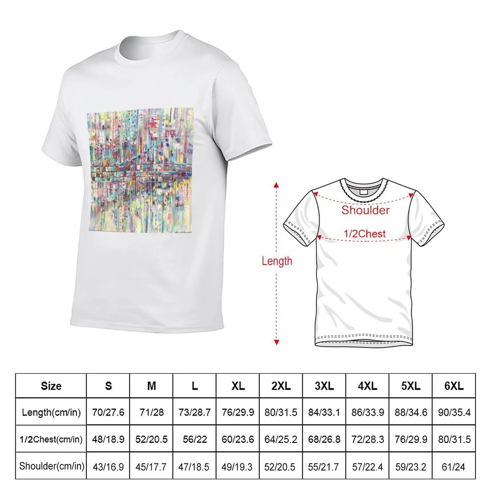 Abstract Mountain Landscape T-Shirt Athletic Fit Sports Short Sleeve Top