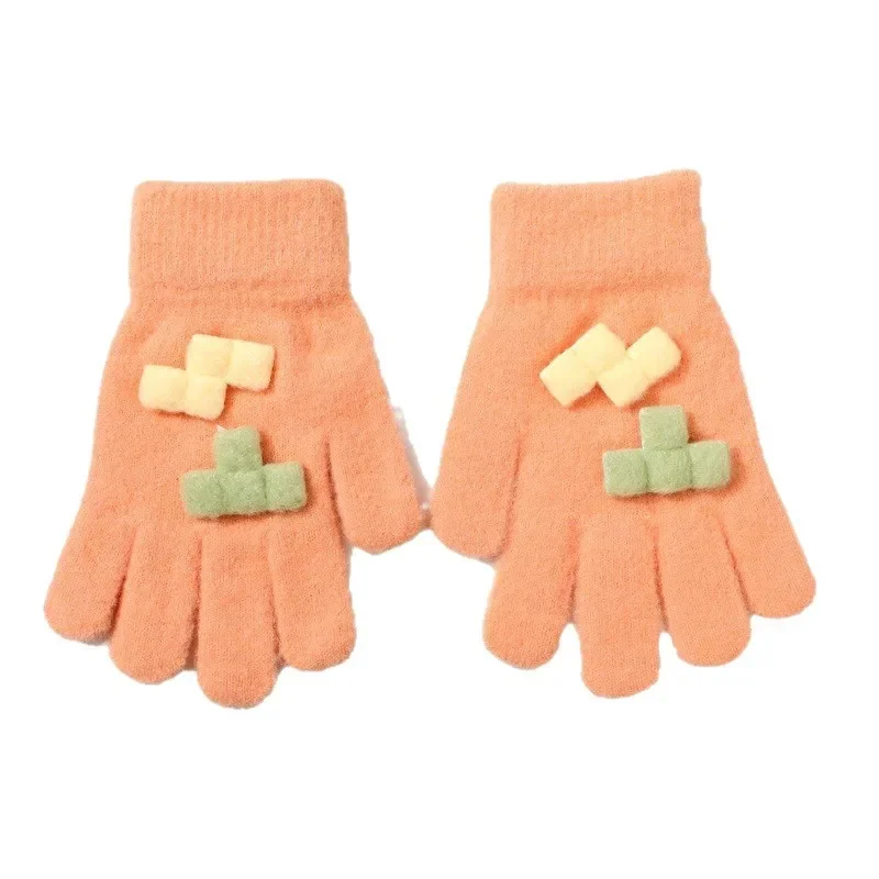 New Winter Best-selling Knitted Cute and Fashionable Thick Cold Resistant Five Finger Gloves for Men and Women Outdoor Warmth