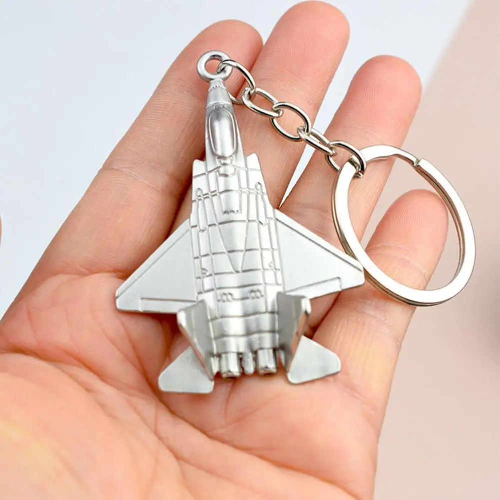 Travel Bag Charm Realistic Fighter Keychain Lightweight Aircraft Model Keyring Portable Multifunctional Plane for Travel