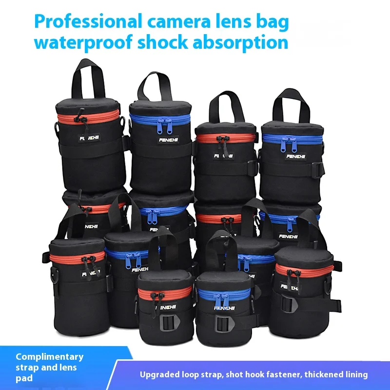 Roadfisher Waterproof Camera Lens Bag Case Pouch Cover Insert Fit Canon Nikon Sony Pentax Tamron Sigma Fuji 70-200mm 85mm 18-55