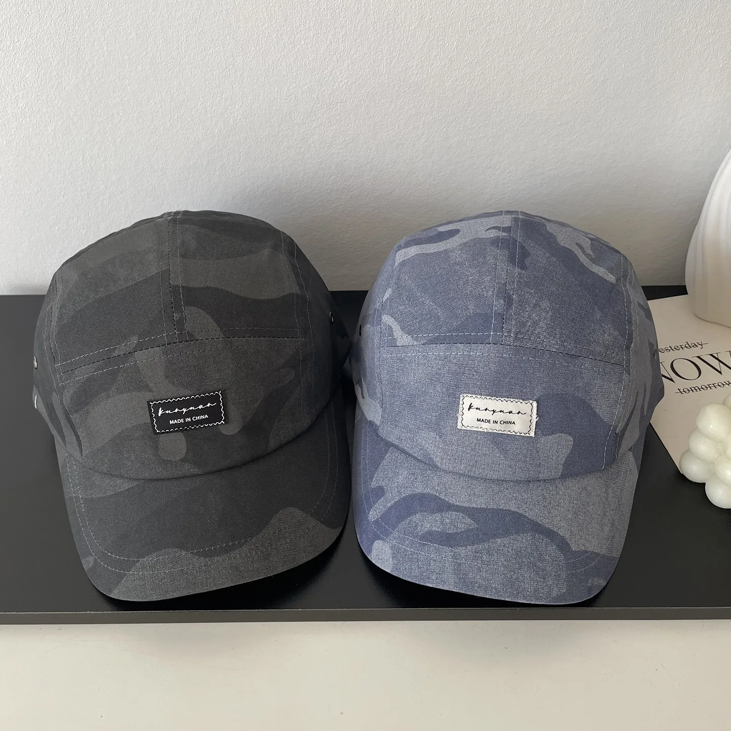 Camouflage Splicing Design Soft Top Baseball Cap Men Women Spring Fashion Casual Versatile Trend Thin Outdoor Baseball Cap
