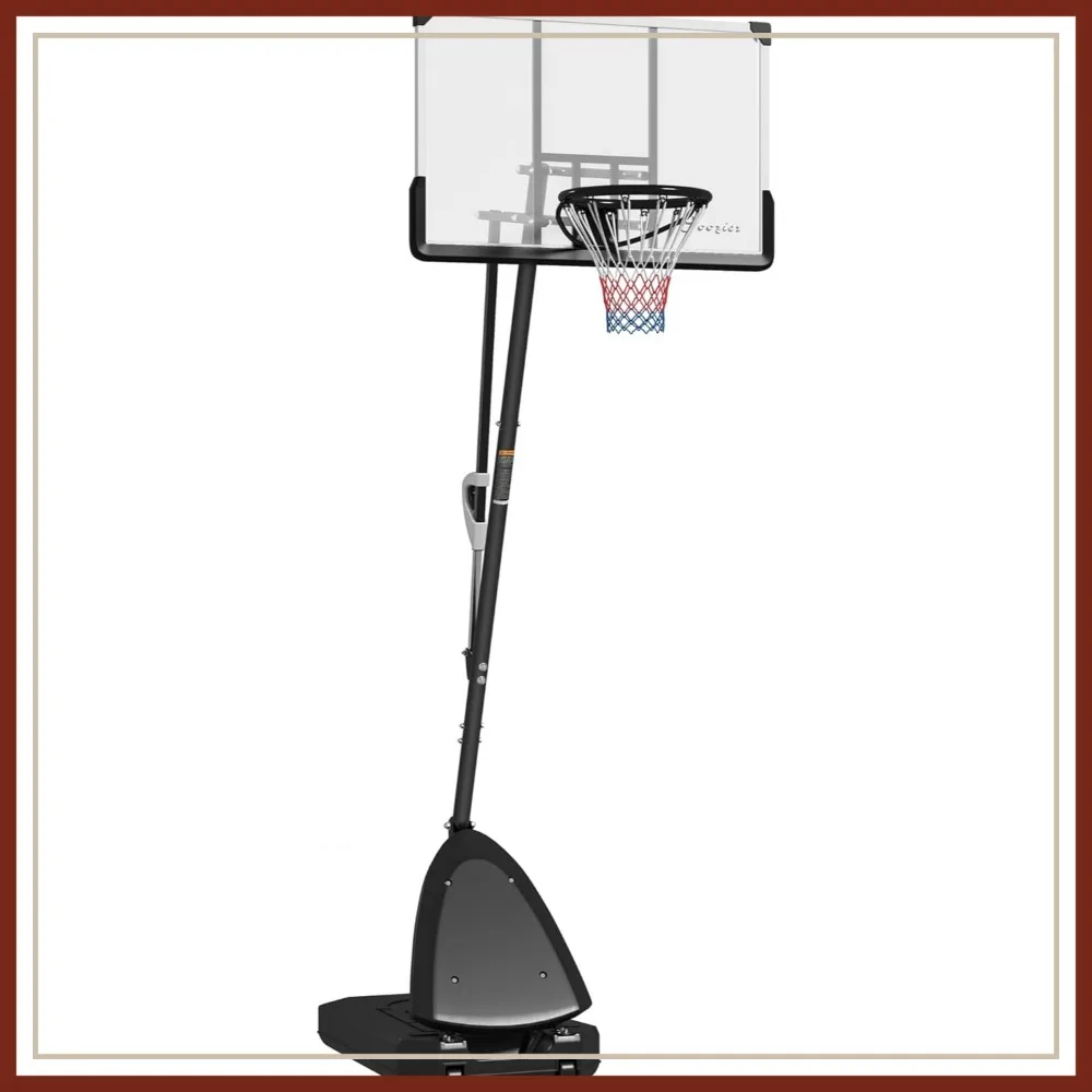 

Portable Basketball Hoop 4.9-10ft Adjustable 44in Shatterproof Backboard Rebound System