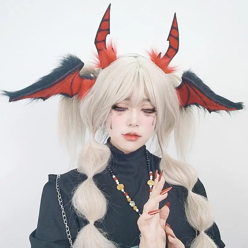 Y3NE Bat Headbands Cosplay Devil Wing Hairbands Dark Headwear Makeup Washing Face Hairbands Birthday Party