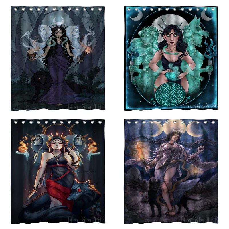 Greek Mythology The Moon Goddess Hecate Shower Curtain By Ho Me Lili Underworld Witch Supernatural Creature Punk Dark