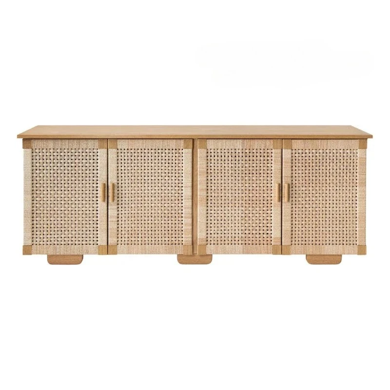 

solid wood braided rope dining side cabinet entry living room storage cabinet holiday bed and breakfast entrance cabinet