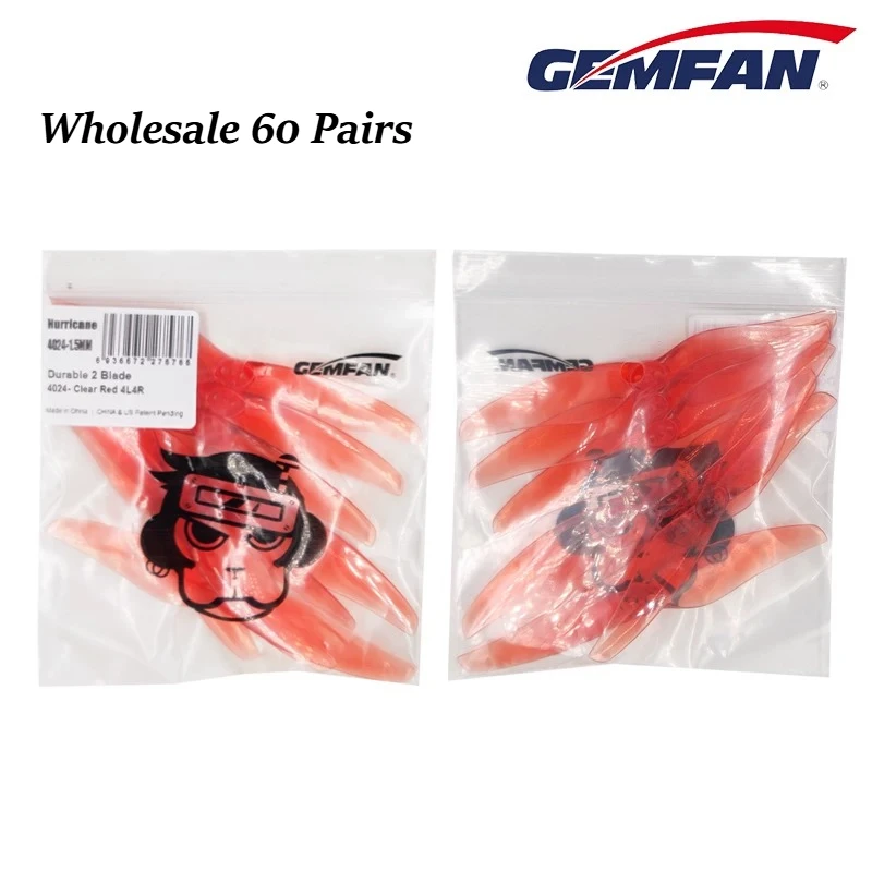 Wholesale Bulk Gemfan LR4024 Prop Set 60 Pairs, 1.6g Lightweight PC Props for 1505-3600KV Micro Long Range Quad