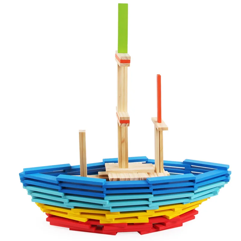 Ensemble de blocs de construction colorés en bois, 100 pièces, briques, bricolage, impression, cadeau d'éducation précoce