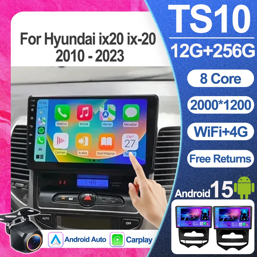 

Android 15 For Hyundai ix20 ix-20 2010 - 2023 Carplay Auto radio Car Radio Multimedia Video Player IPS QLED Navigation GPS WIFI
