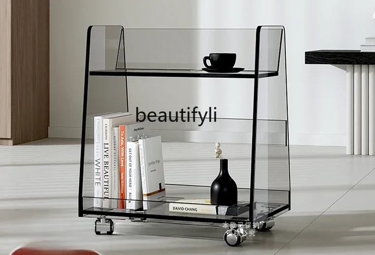 

Acrylic trolley, a few shelves on the side of the sofa, simple mobile bedside table for home use, wine and dining car