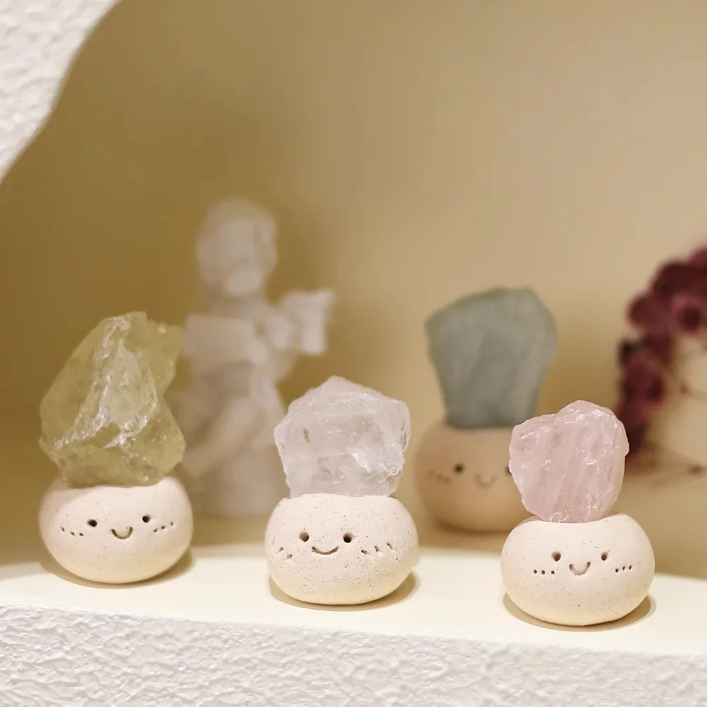 

Natural Crystal Aromatherapy Ornament Cute Diffuser Decor Refillable Bottles Accessories Diffuser stone home decoration
