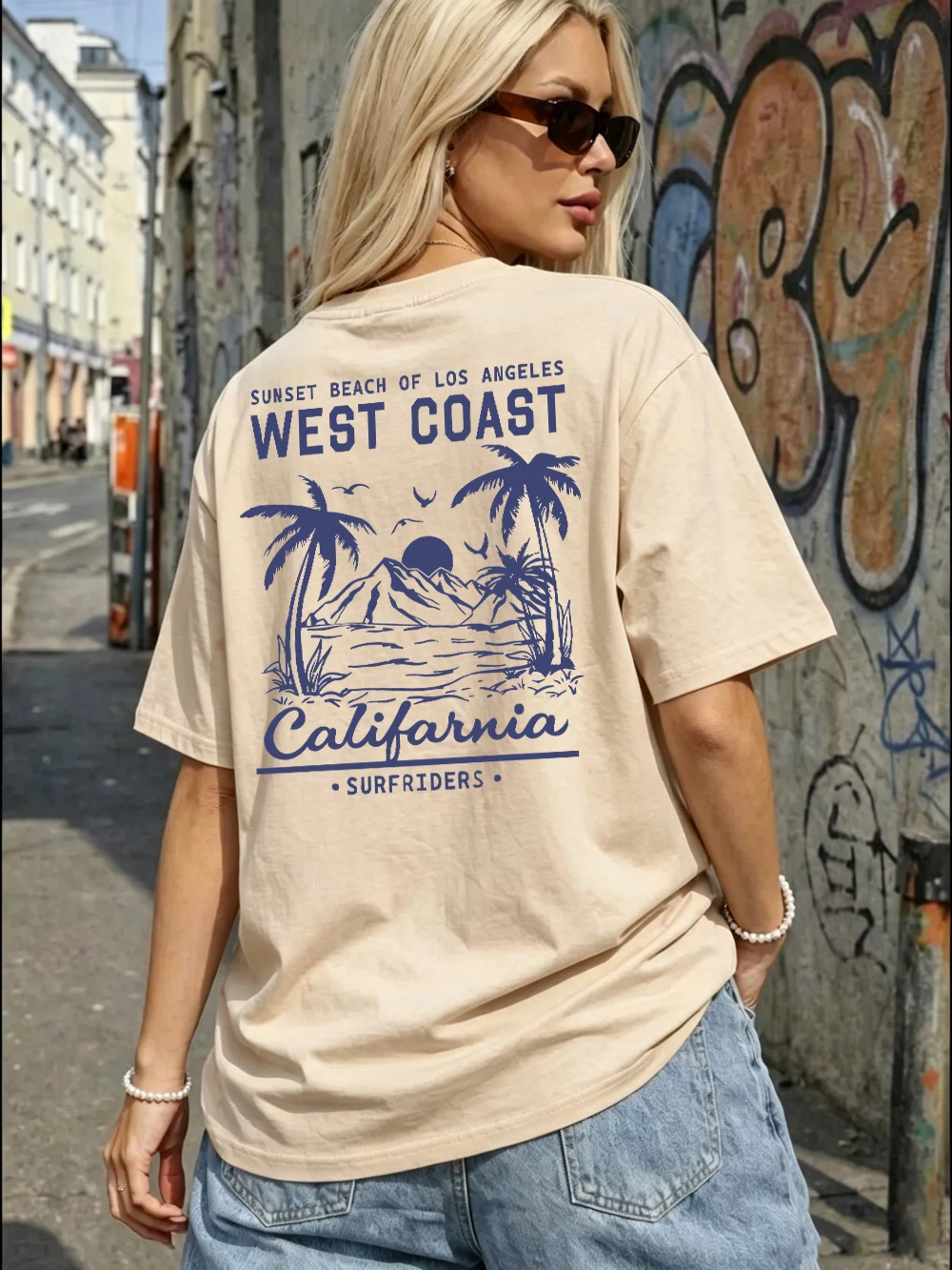 Women T-Shirt Cotton Summer West Coast Galafonia Printed Short Sleeve Tees O-Neck Comfortable Loose Tops Casual Woman Clothes