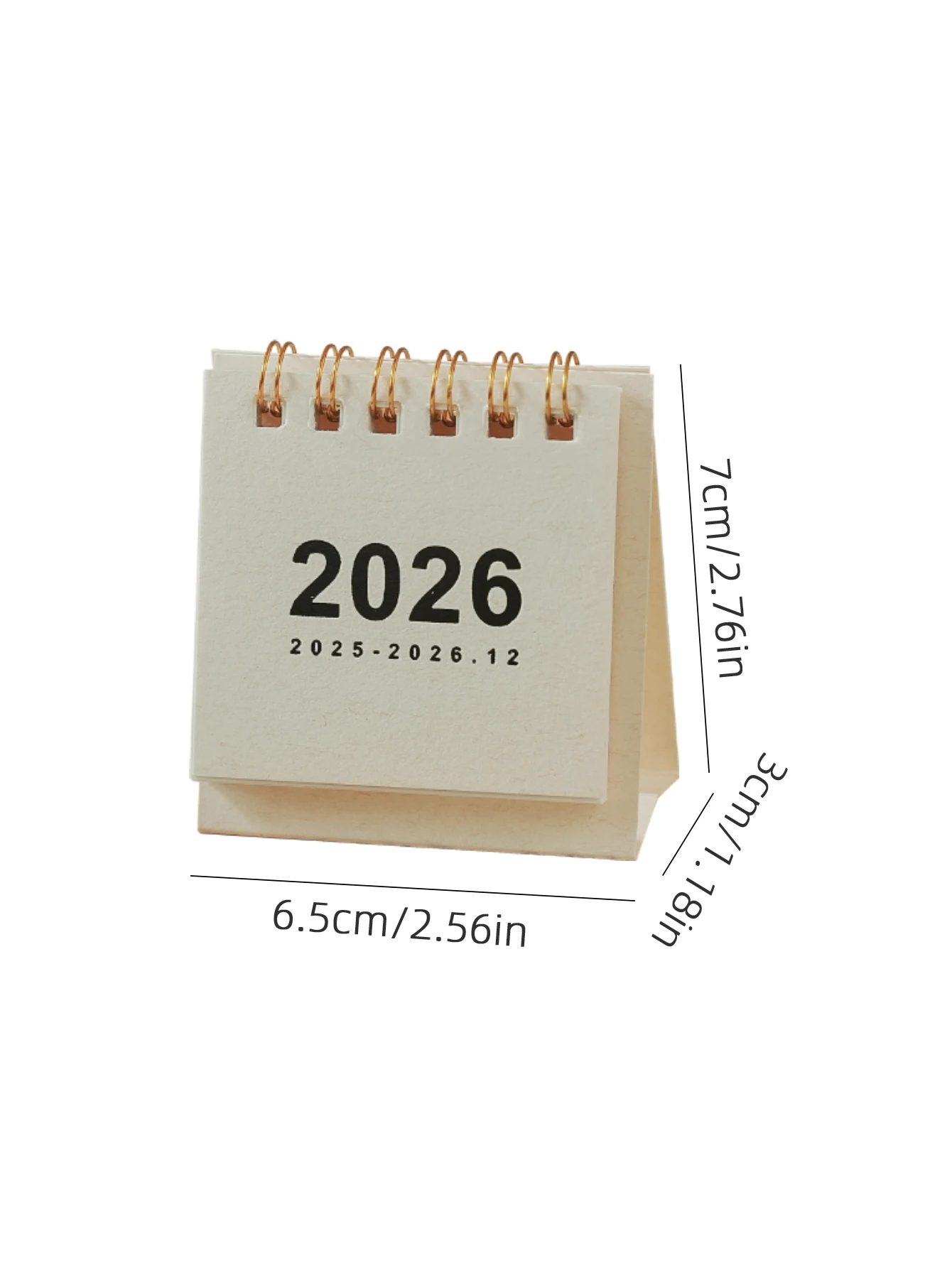 2026 Mini Desk Calendar Casual Style Solid Color Portable Calendar Desktop Ornament Check-In Plan Small Desk Calendar
