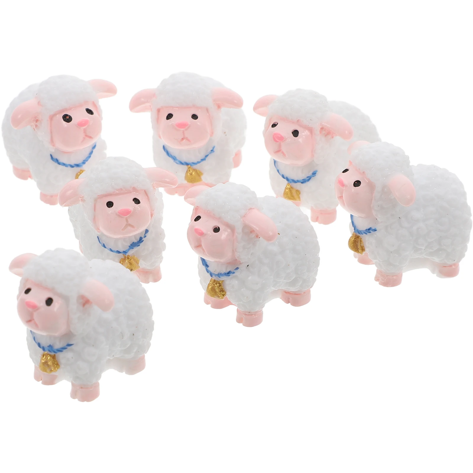 

12Pcs Resin Mini Sheep Figurines Cute Animal Statue Micro Landscape Decorations For Plants And Gardens