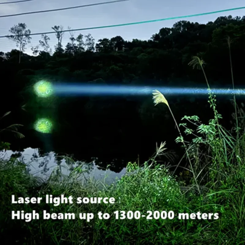 하이라이트 롱빔 스로우 충전식 LEP 전술 레이저 토치 사냥 손전등