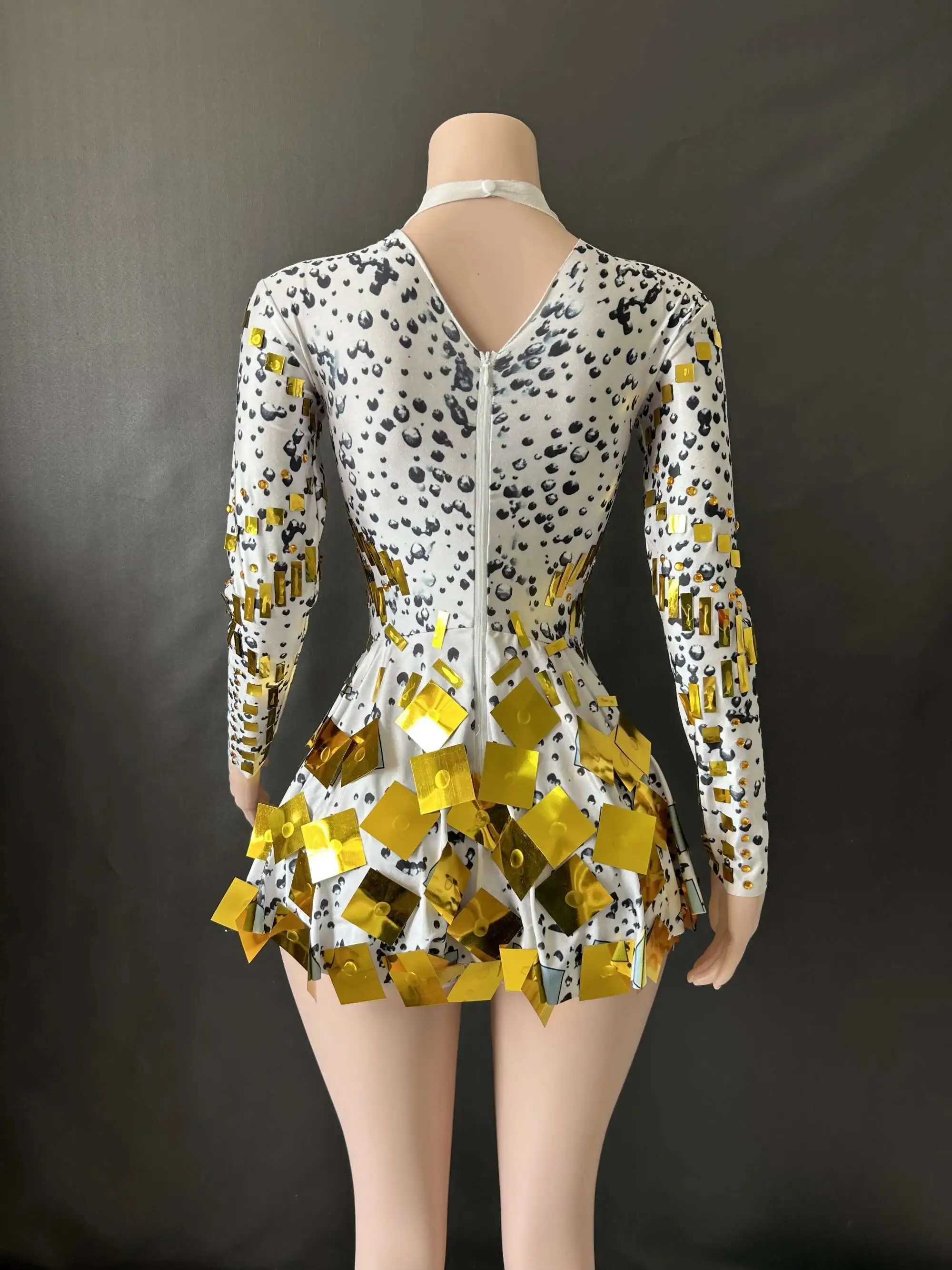 Nuova estate alta elasticità donna abito a-line manica lunga costume elegante notte festa da sera abiti da palcoscenico 7G