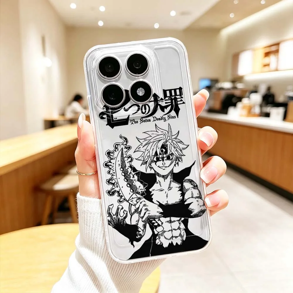 Funda Transparente para Teléfono Xiaomi Mi 17 Pro Max 15 15T 14 14T 13 12 12S 11 Pro Ultra Lite con Diseño de la Serie de Comics Los Siete Pecados Capitales