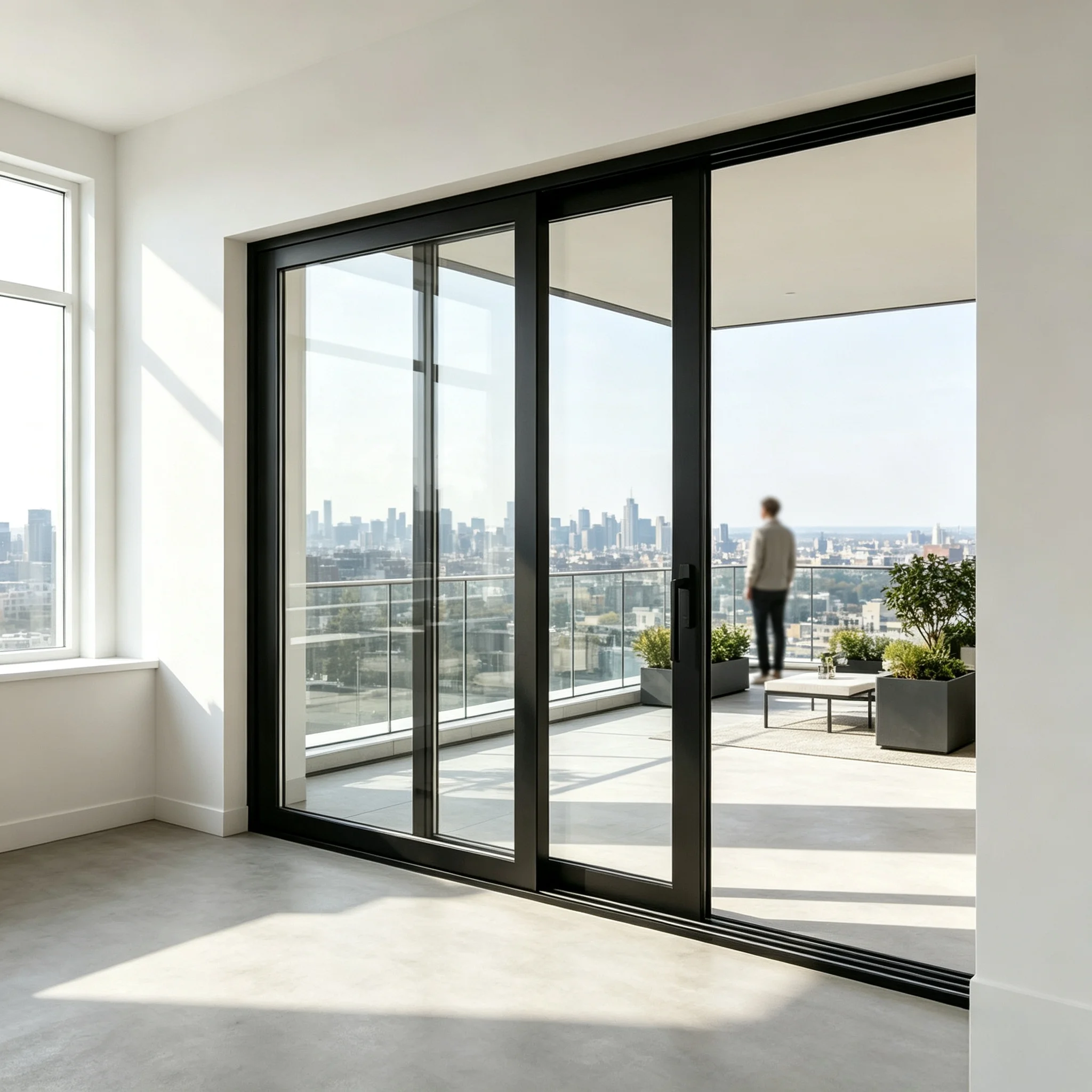 Rainproof Heat Insulating Villa Sliding Door Multi Panel Living Room Patio Sliding Doors Large Sized Aluminum Frame Glass Doors