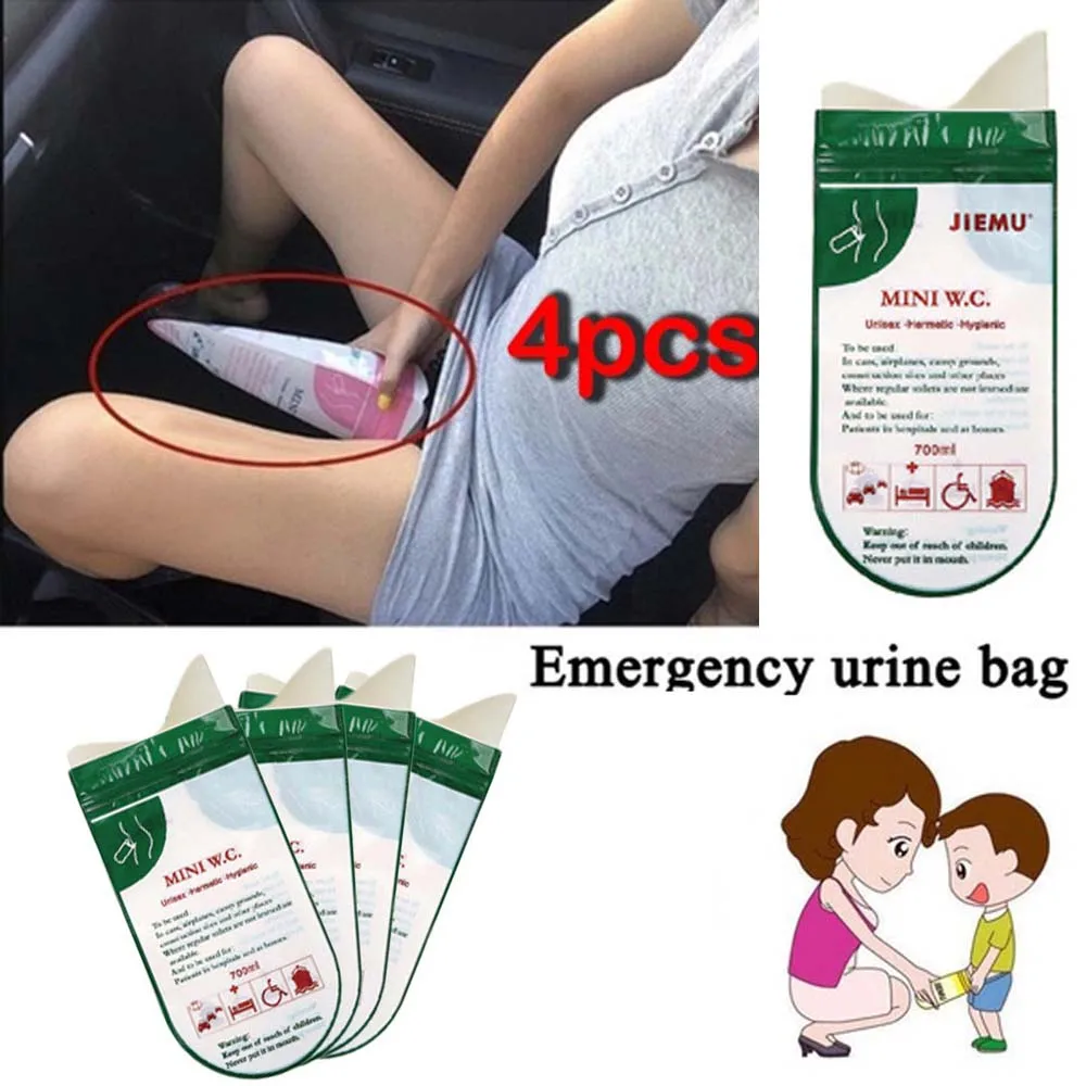 

4pcs Unisex Camping Emergency Male Female Auto Interior Handy Urine Bag Urinal Urine Bag Pee Bag