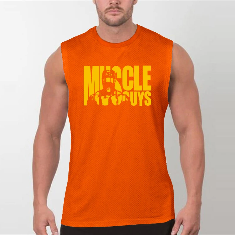 Breathable Mesh Running Vest Men Quick Dry Sleeveless Shirt Crew Neck Athletic Top Lightweight Sportswear for Fitness Jogging