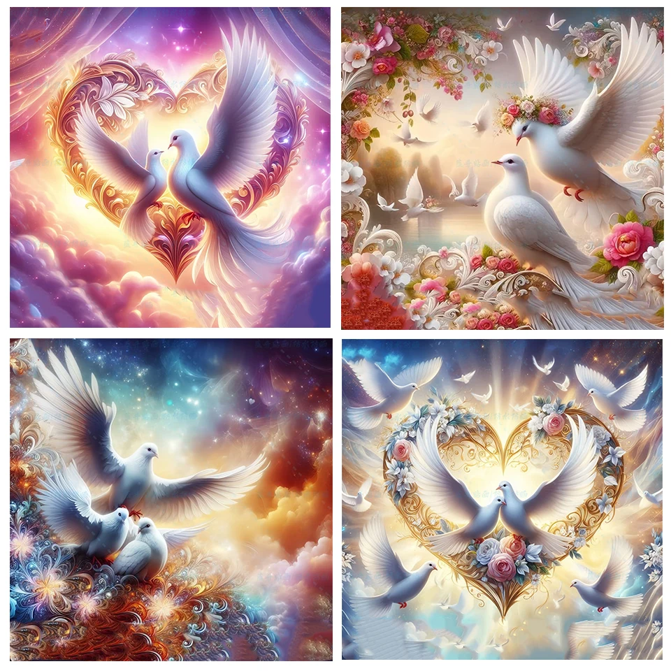 

2024 5DDIY Diamond Painting Animal Love Bird Landscape Painting Mosaic Flower and Bird Decoration New Product Room Decoration