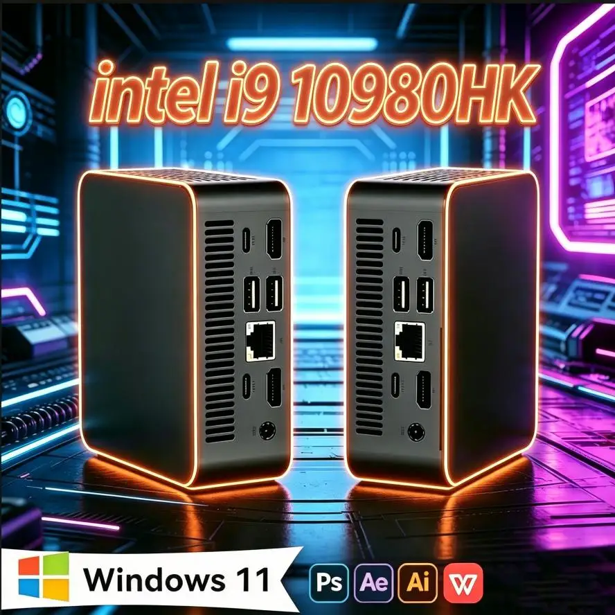 I9 미니 게이밍 PC 윈도우 11 인텔 코어 I9 10980HK 미니 호스트 16GB 32GB DDR4 2048GB SSD Wi-Fi 6 BT5.2 게이밍 미니 PC 썸네일 7