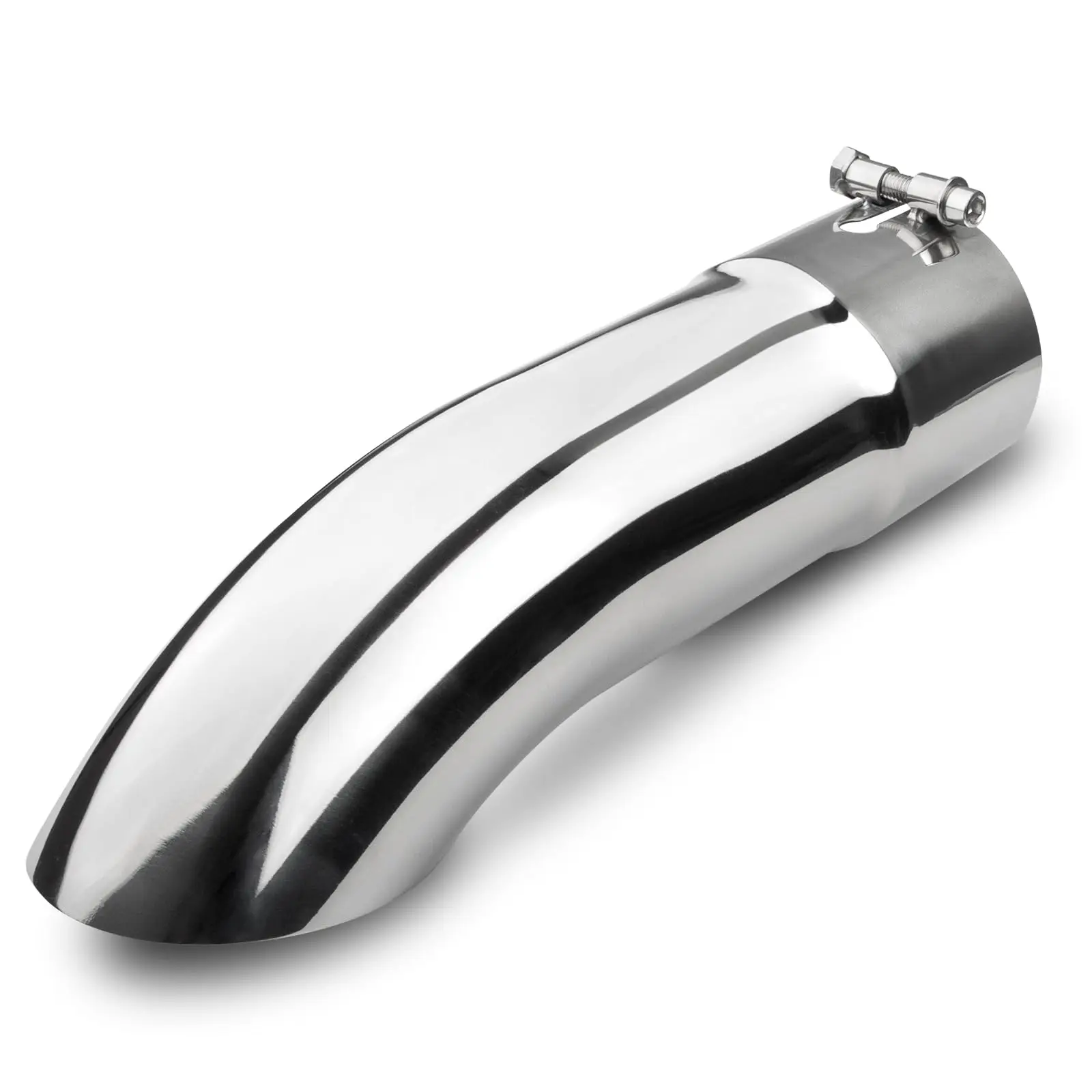 

4 Inch Inlet Curved Exhaust Tip 4 Inch Outlet 15 Inch Length Stainless Steel Turn Down Tail Pipe Bolt On Polished