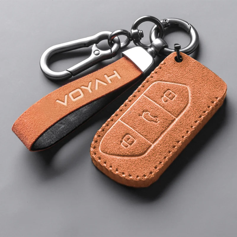 For Voyah Dreamer Free 2022 2023 Car Key Suede Case Cover Holder Shell Full Protector Alcantara Accessories