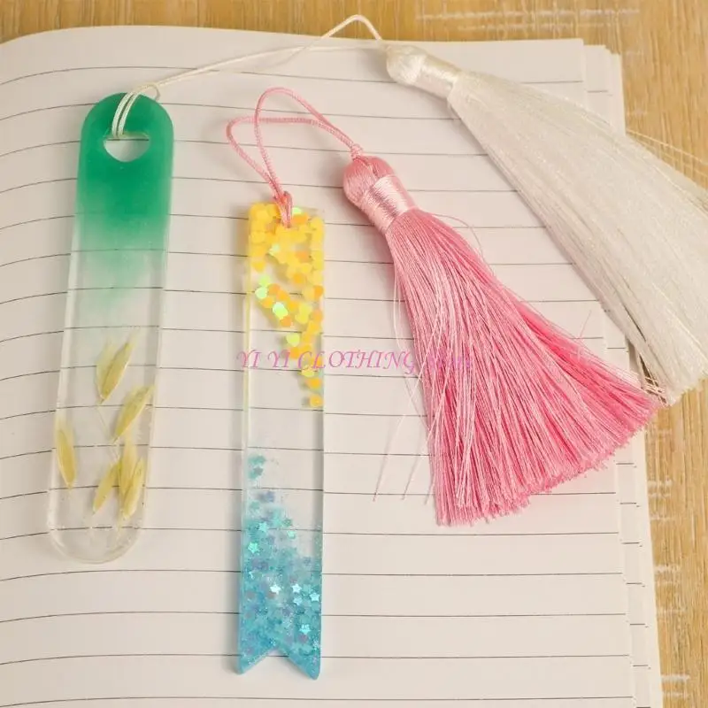 N5KF DIY Resin Mold Heart Oval Pendant Silicone Mold Tassels Set