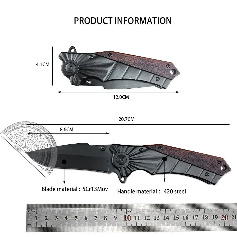 Tactical Classic Folding Knife 5Cr13Mov Plain Blade 420 Steel Handles Camping Hunting Knife Outdoor Survival EDC Fruit Tool