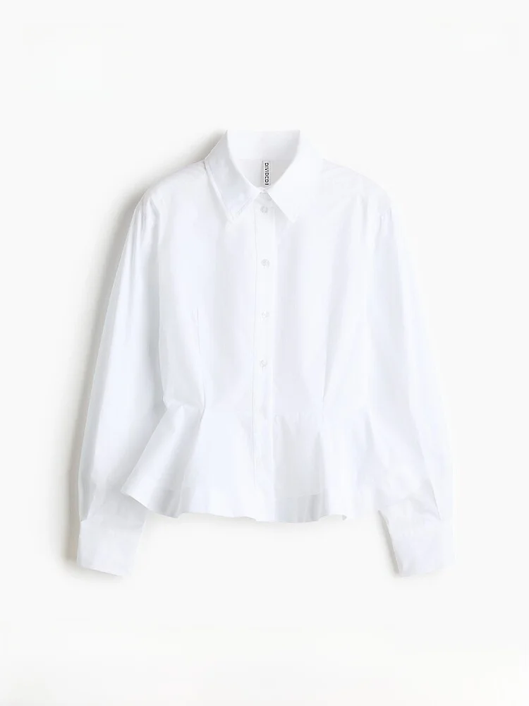 

Новая женская юбка HM2026 из марлевки с подолом, из чистого хлопка, с длинными рукавами, на пуговицах, приталенная, модная, простой дизайн