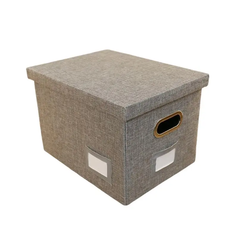 G6KF Sturdy Foldable Storage Box With Carrying Handle For Files Books And Toy
