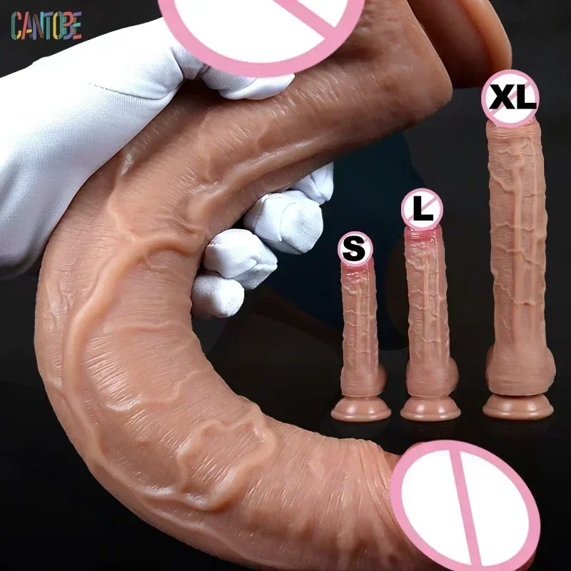 Spuer Bigger Realistic Dildos Silicone Layer Penis with Suction Cup Adult Sexy Toys for Woman Men Vagina Anal Massage Stimulator