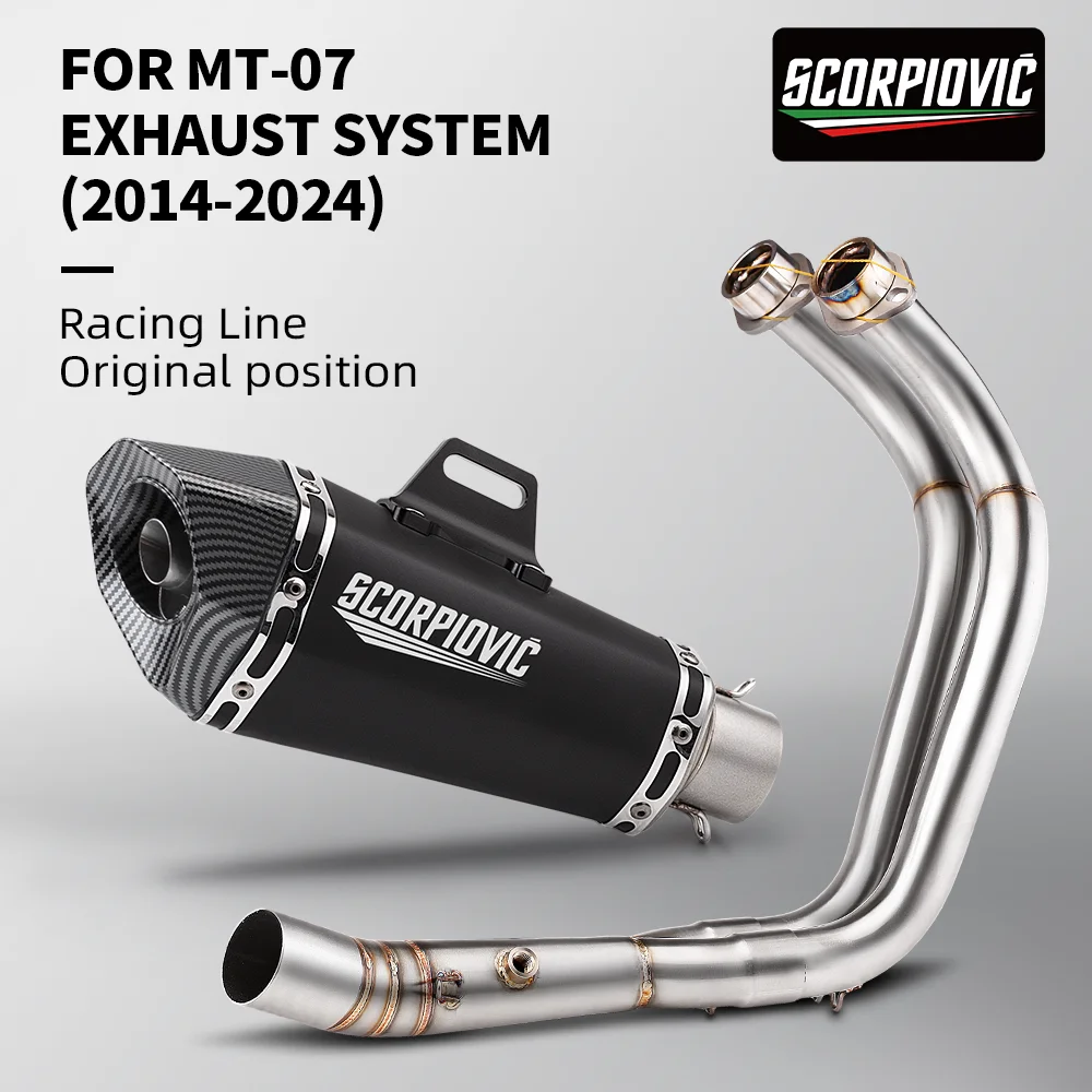 

Suitable for MT-07 FZ-07 2014 - 2024 TRACER 7/GT TRACER 700/GT motorcycle exhaust system package