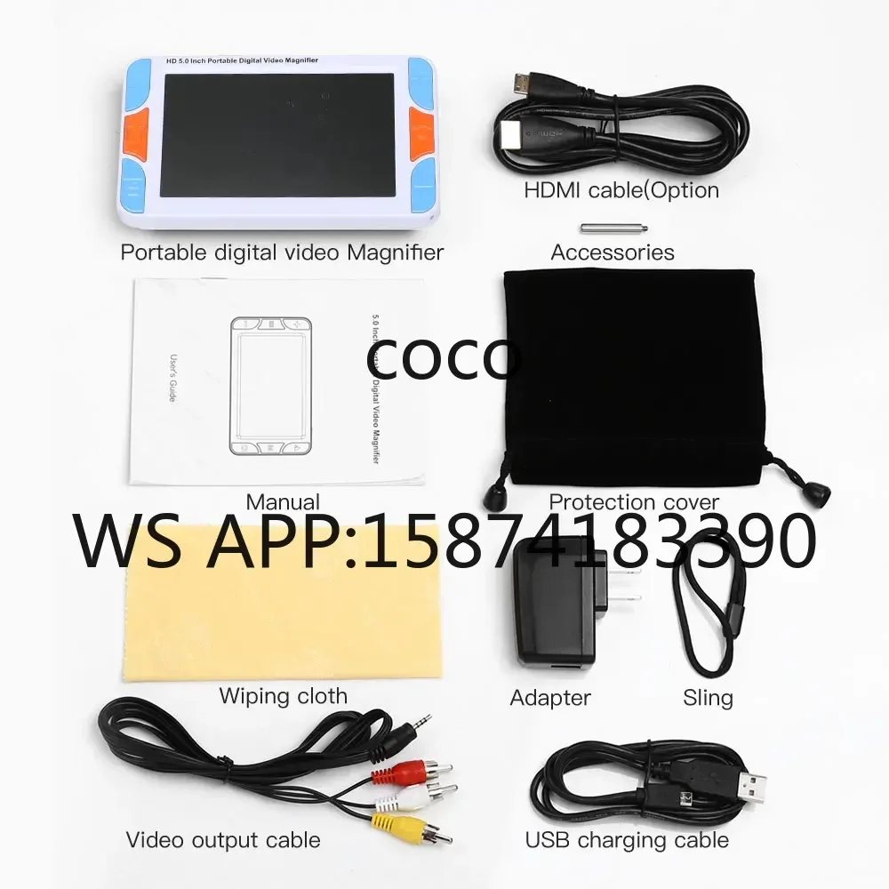 Eyoyo 5 Inch Portable Video Magnifier with Double Camera, Voice Prompt, Far & Near View for Low VisionEyoyo