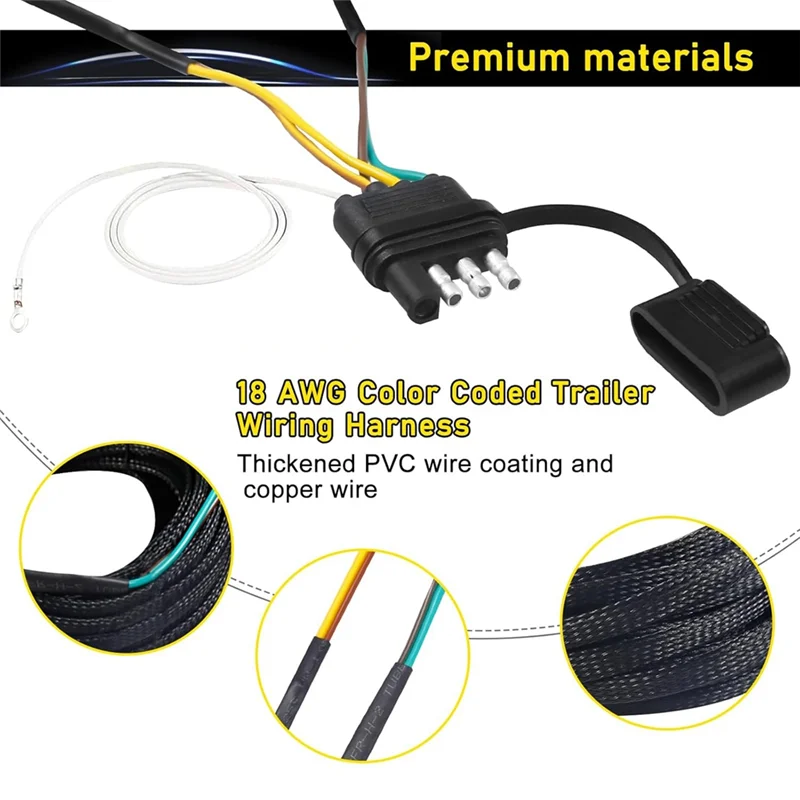 

Trailer Light Kit Wishbond With 30FT 4 Pin 5 Wire Harness And Connector Plug For Brake For Tail And Turn Signals