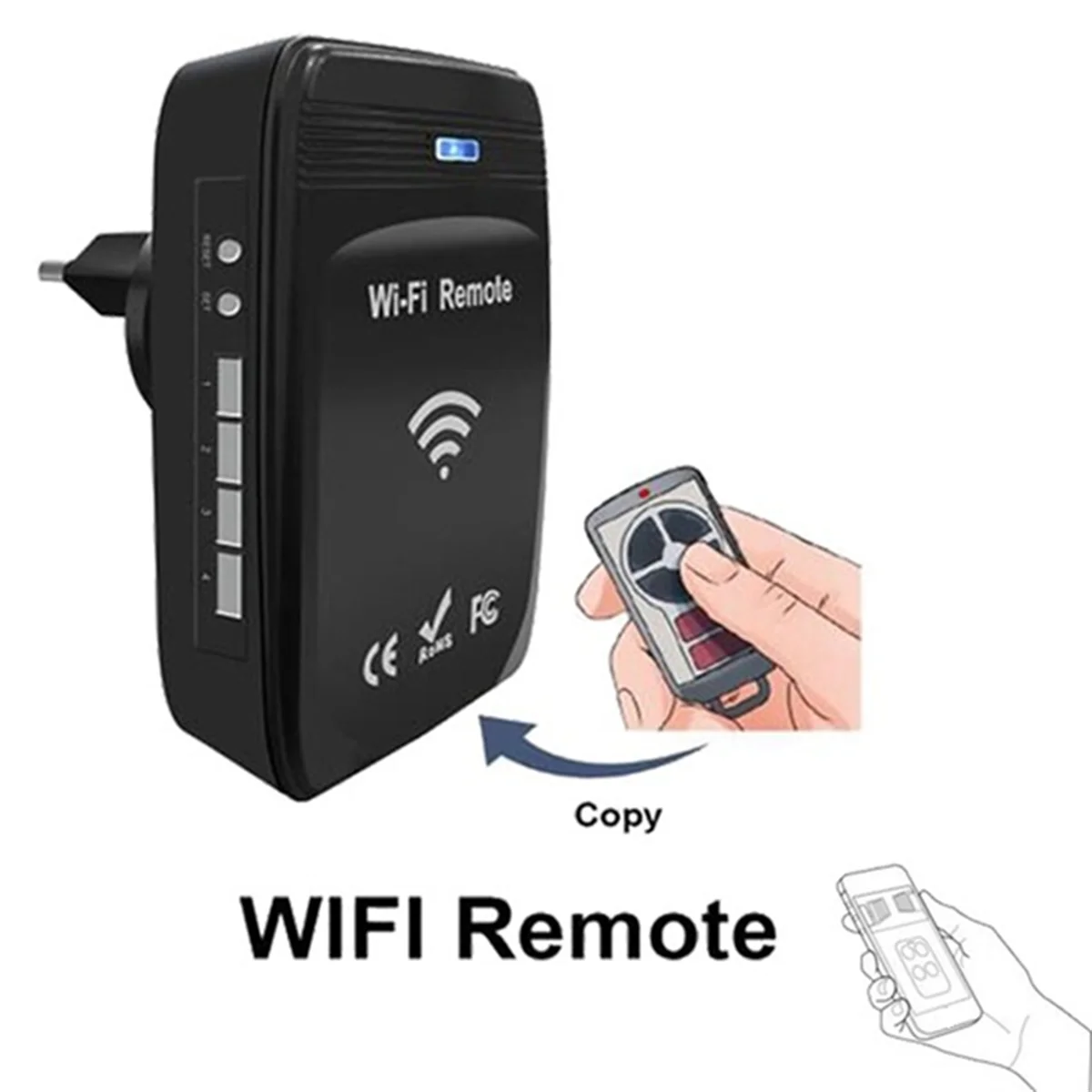 CCDD WiFi 287MHz-868MHz WiFi to RF Converter Rolling Code Garage Door Remote Control EU Plug
