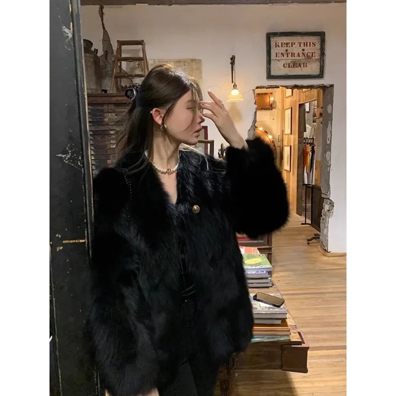 

Imitation Fox Fur Coat Women's Spring Autumn New Furry Warm Top
