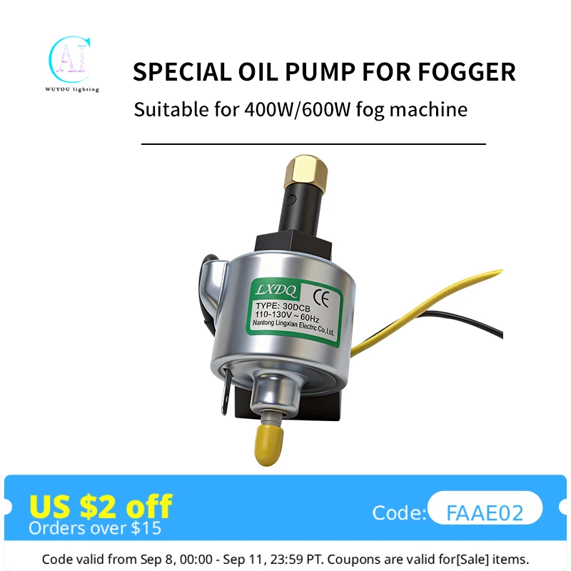 Oil Pump for Smoke Machine 18W 30DCB 220V 50H / 60HZ for Stage Party 400W 500W 600W Fog MachinePower Pump Parts