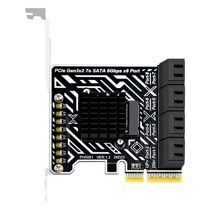 Expansion Card Pcie 3.0- For NAS Synology 8-Port SATA Adapter 6Gbps For Flynas Esxi Linux Windows Pcie Riser Card