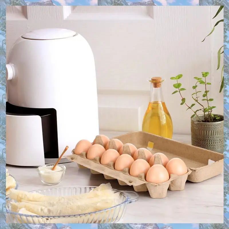 

Best Of 2025-20PCS Картонные коробки для яиц Пустые бумажные коробки для яиц из целлюлозы Контейнер для яиц One Dozen Пустой лоток для яиц Мякотье Хо