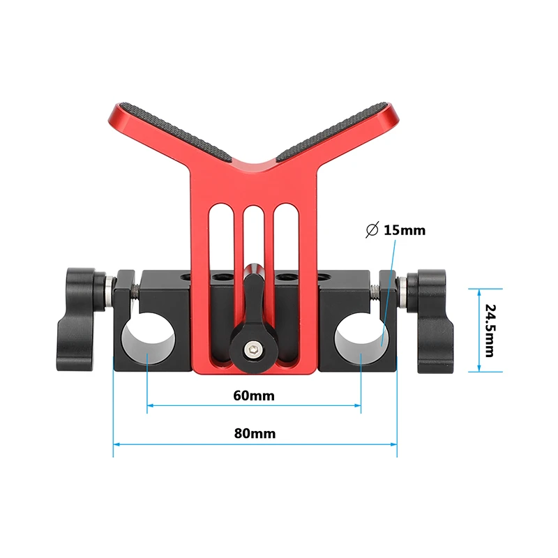 ブラケットとレンズ付きの基本的なサポートアダプター,15mmレール付きブラケット,カメラプラットフォーム用,15mm
