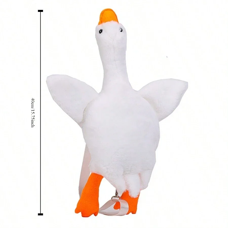 Cute Goose Plush Shoulder Bag Coin Purse Yellow Duck Plush Toys Kawaii Birthday Gift Animal Stuffed Swan Goose Soft Dolls
