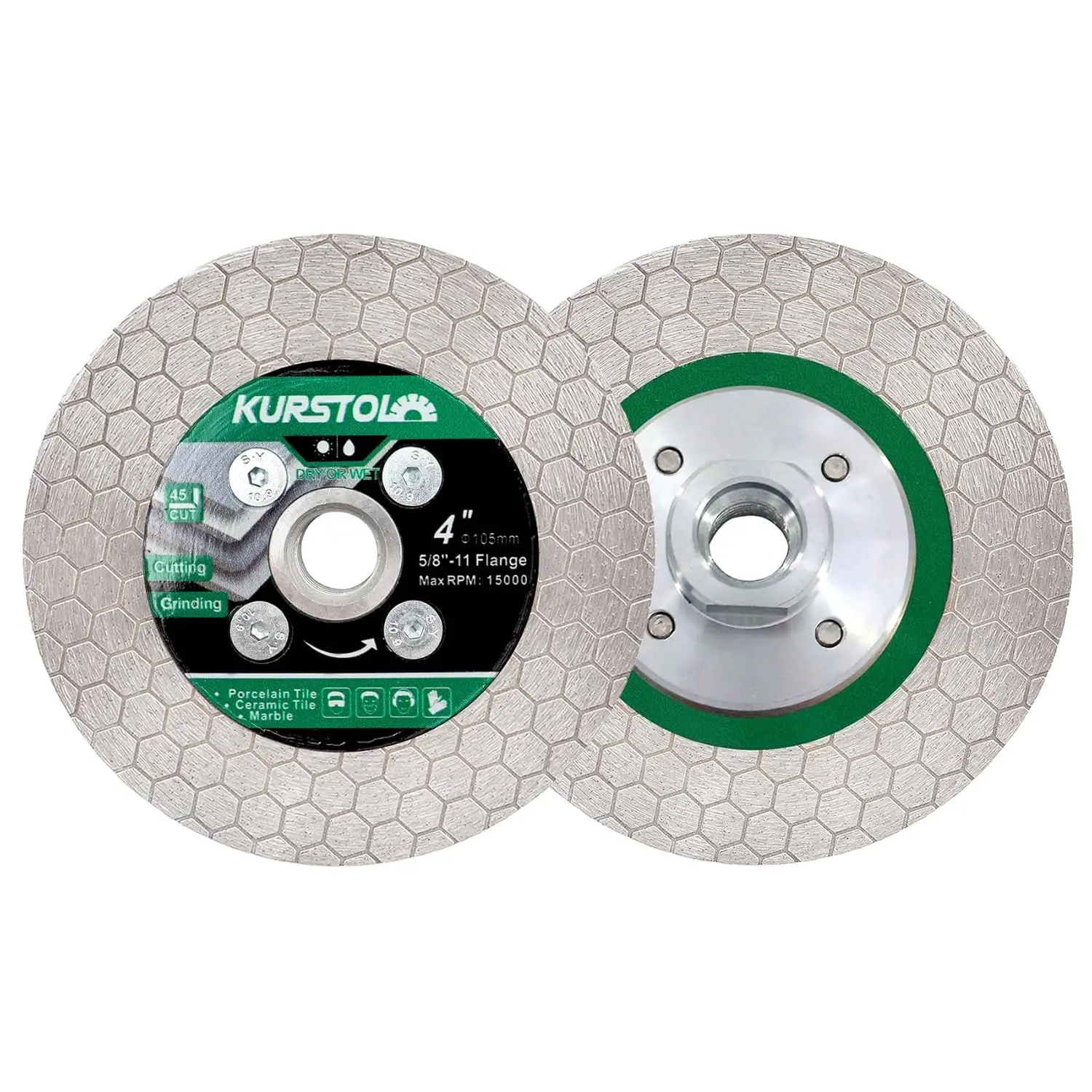 

4-Inch Diamond Saw Blade Set - Dual-Purpose Cutting Disc for Ceramic, Granite, Marble Tiles