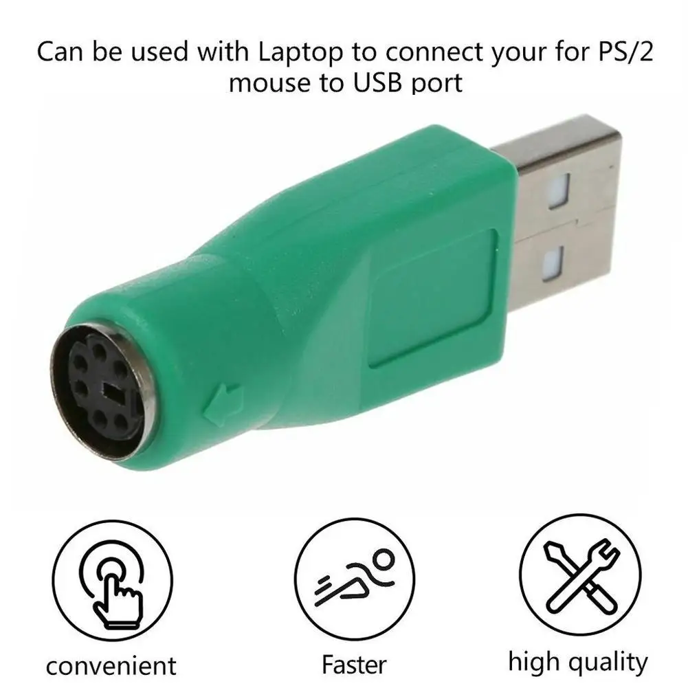 1pcs USB To PS2 Green Adapter USB Male To 6Pin Female For Keyboard And Mouse Adapter usb connectors