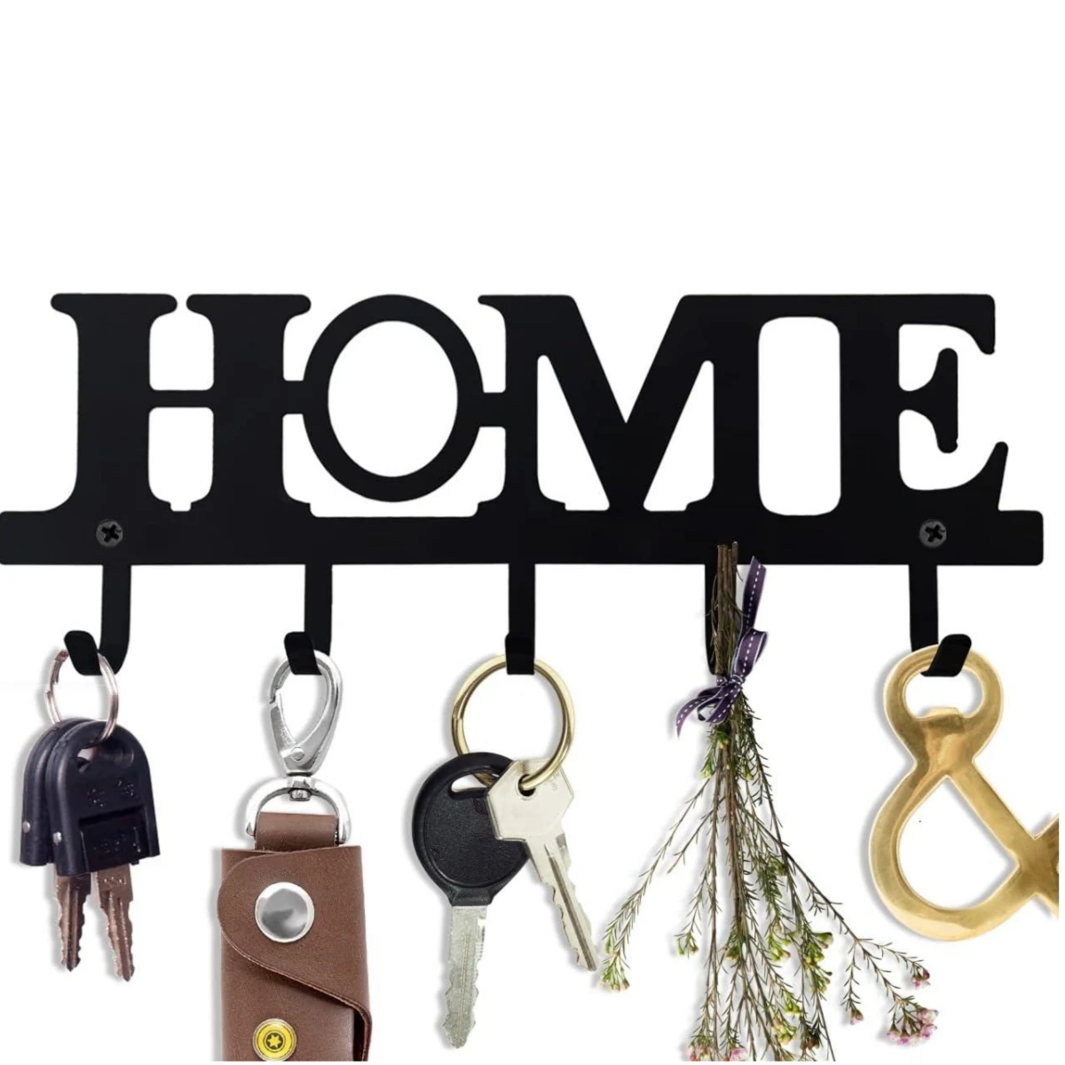 

Home Metal Key Hooks Key Holder for Wall Key Hooks Wall Decorative Wall Mounted Hooks with 6 Hooks Entryway Decor Leash Hanger