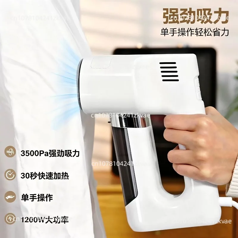 Handheld Vacuum Garment Steamer 1200W Wet Dry Steam Iron Portable Clothes Ironing Machine for Home Travel Use