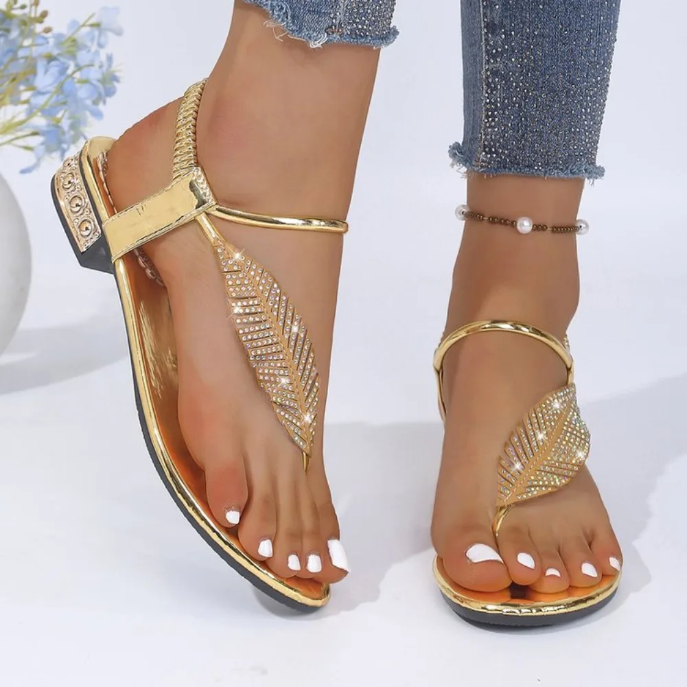 2026 Neue Damen-Sandalen Mode Strass-Verzierte Sandalen Einfache Bequeme Freizeitschuhe für Frauen Designer Leichtgewichtige Schuhe – Detail 21