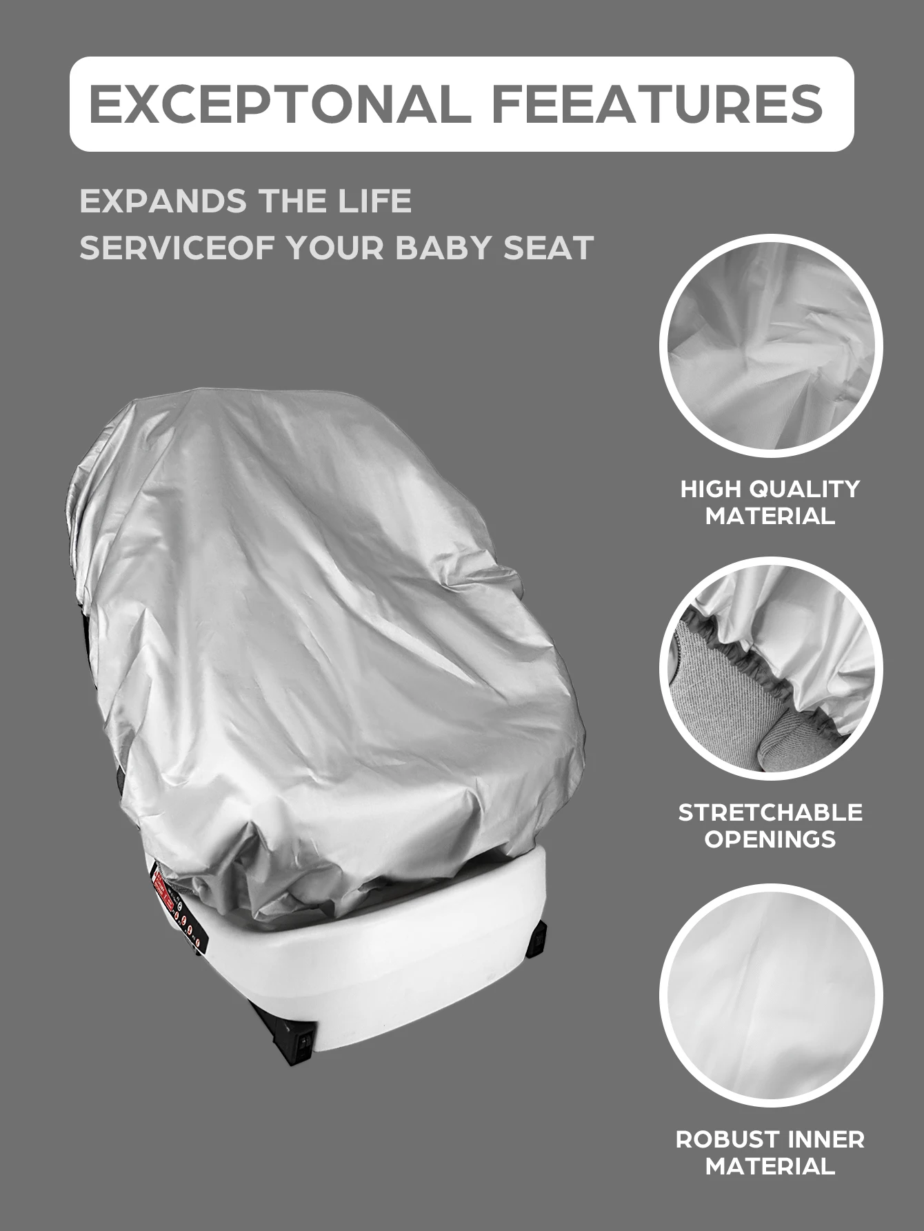 Universal baby car seat sun shade cover — UV & heat protection 5