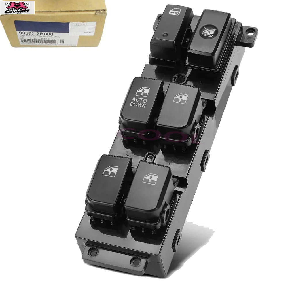 2 Pieces 07-09 Hyunda-i Santa Fe 93570-2B000 New Drivers Side Left Master Window Switch OEM